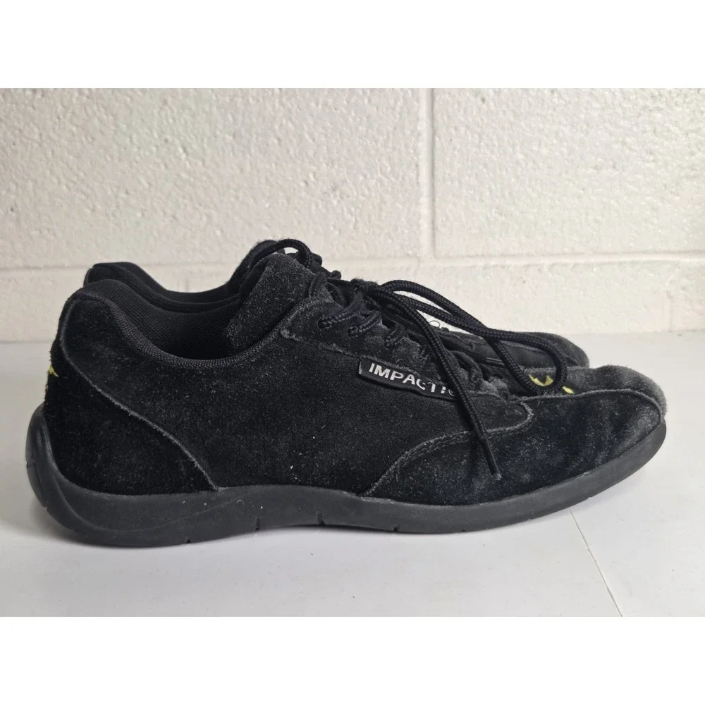 Impact Racing Shoes Low Top Driving Black Leather Mens Sz 9.5